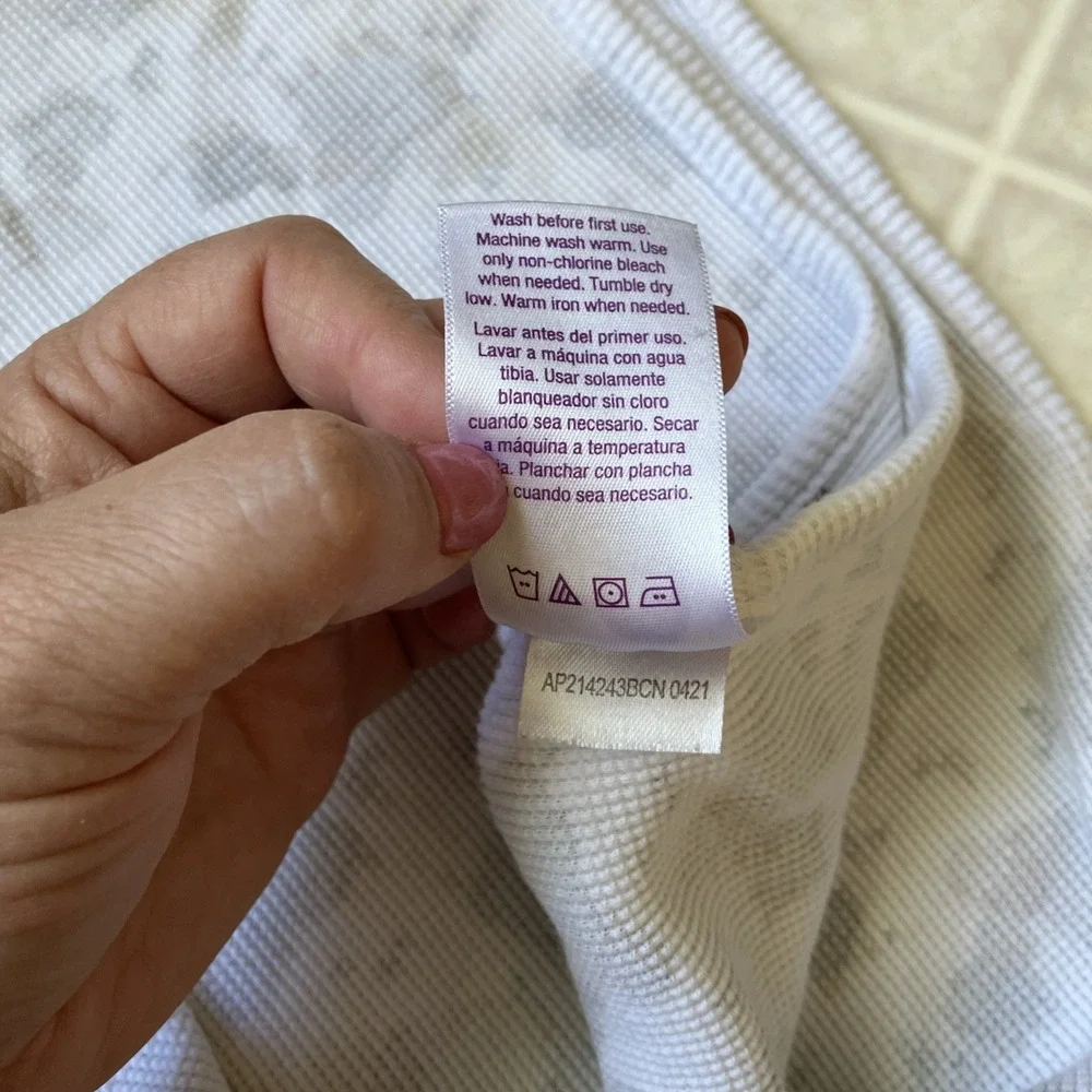 Parent's‎ Choice Sheep Lamb Baby Blanket Gray White Cotton Waffle Weave Thermal